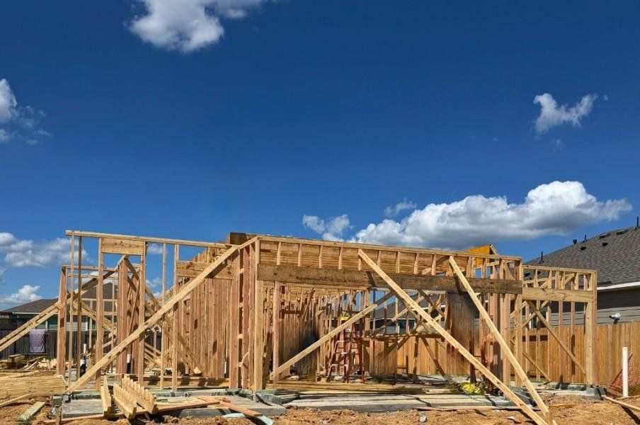 In-progress construction of a new home in Caney Mills, Conroe, TX (Image 22).