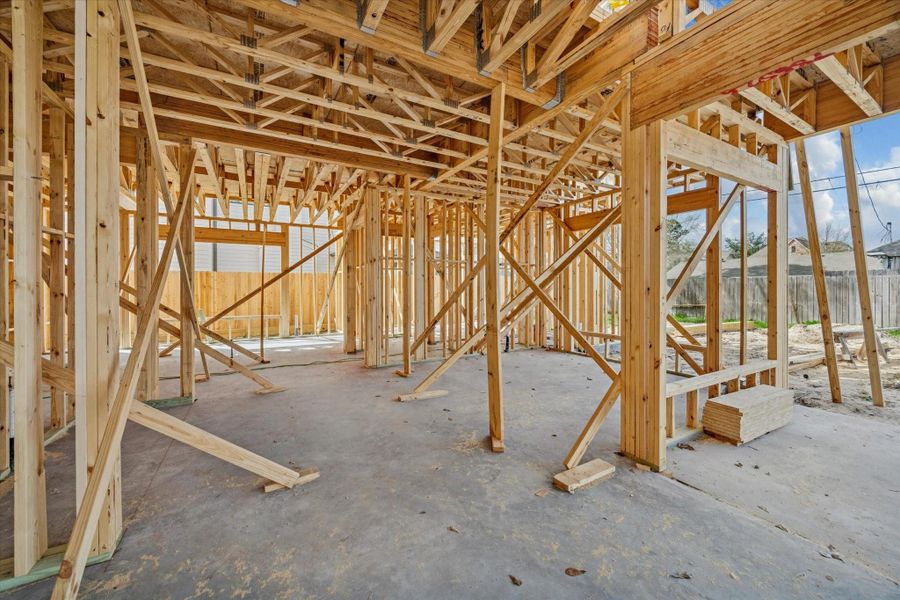 Dining room looking towards study/guest bedroom *Current construction 2/26/26