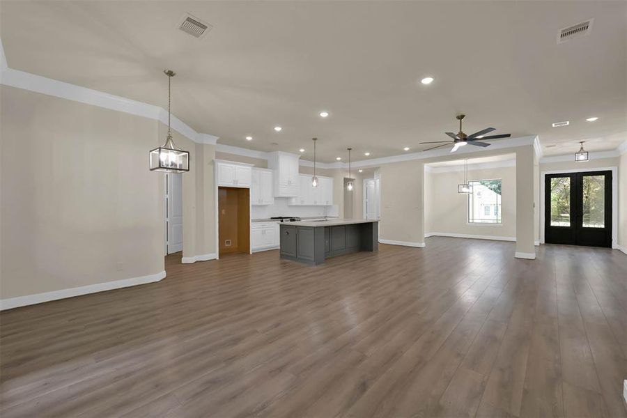 Similar Kitchen Open to the Living Area of a Home Built by TX Best Home Builders