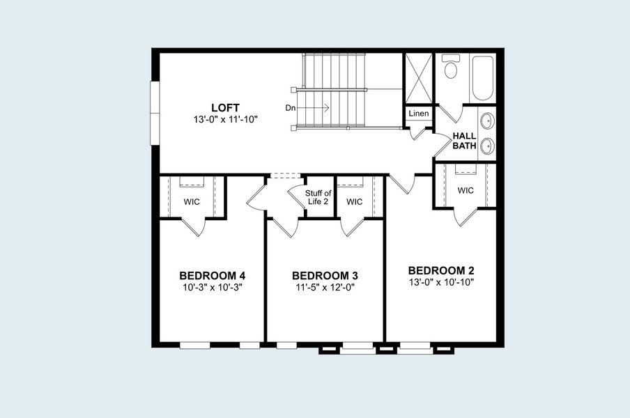 2D floor plan layout of this home in Parkside at Tuttle Royale, Royal Palm Beach, FL (Image 3).