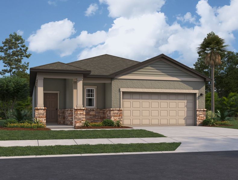 Representative exterior photo of a completed home built from the Glimmer by Starlight Homes in Hawks Run, Kissimmee, FL (Image 1).
