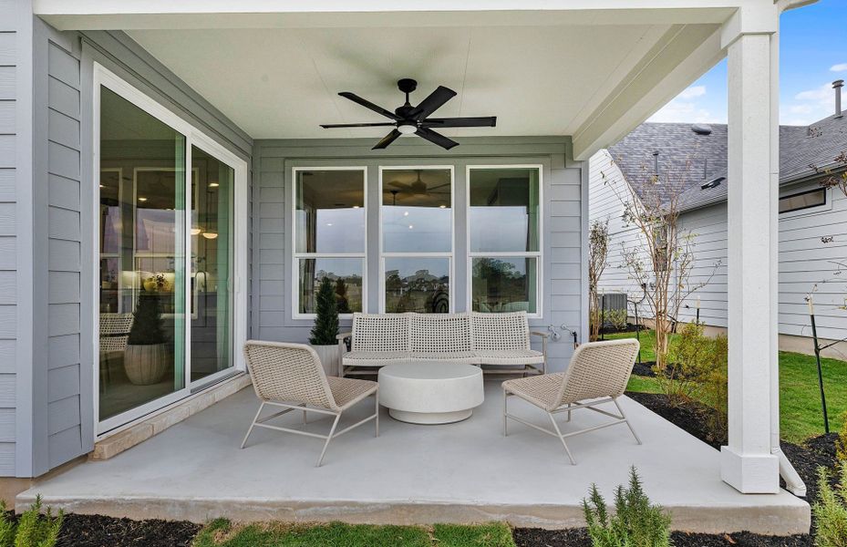 Representative exterior details of a home built from the Mystique by Del Webb in Del Webb Austin at Lost Pines, Bastrop (Image 41).