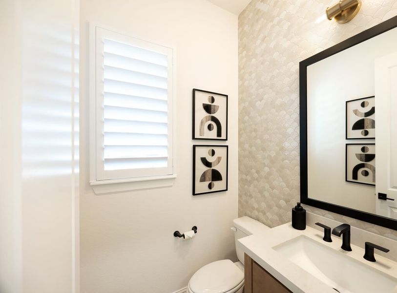 Furnished interior in a model home at Grange 40' Homesites in Katy (Image 6).