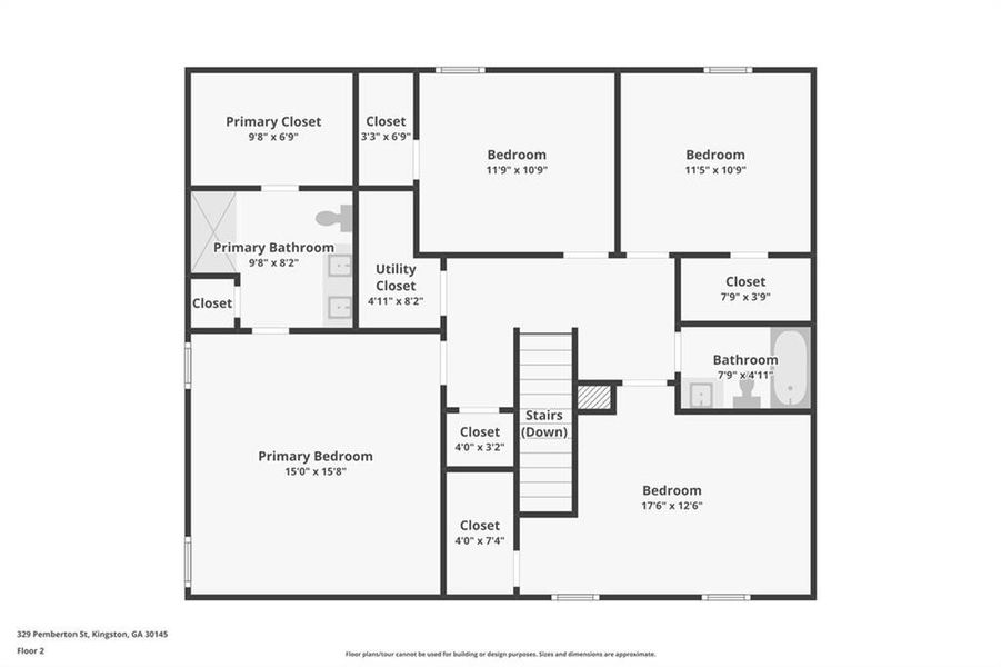 2D floor plan layout of this home in Kingston Park, Kingston, GA (Image 3). 2D floor plan layout of this home in Kingston Park, Kingston, GA (Image 3).
