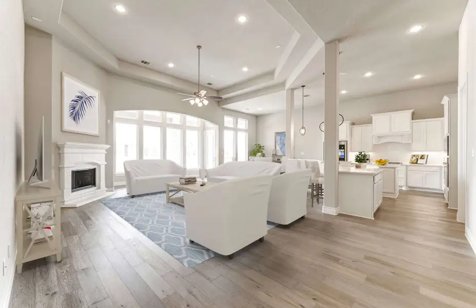 Representative furnished interior of a home built from the 2909 by Ravenna Homes in The Woodlands Hills 65′, Willis (Image 5). Representative furnished interior of a home built from the 2909 by Ravenna Homes in The Woodlands Hills 65′, Willis (Image 5).