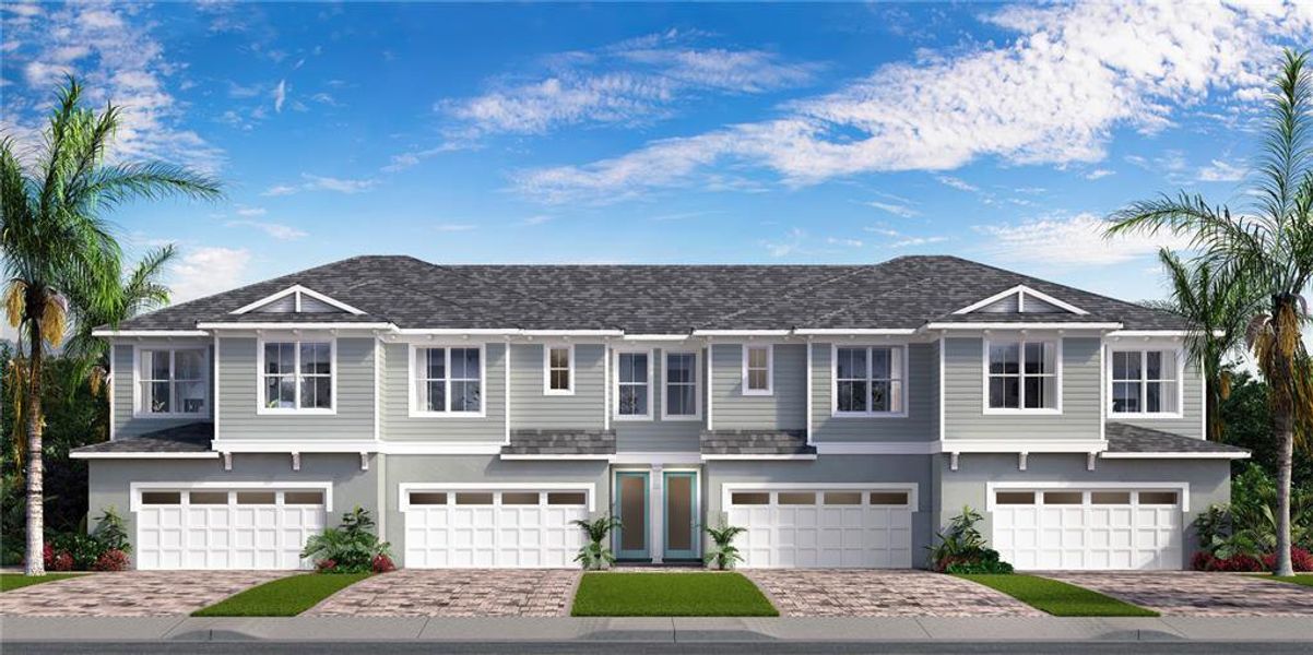 Front exterior of a new home in Isla Mirada, San Antonio, FL, highlighting curb appeal (Image 1).
