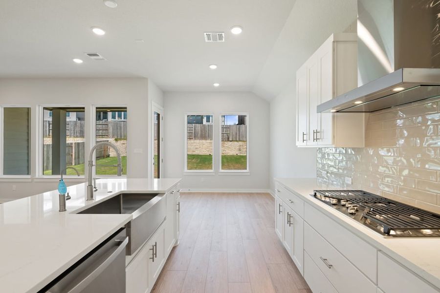 Furnished interior view inside a new home in Park Collection at Lariat, Liberty Hill (Image 14). Furnished interior view inside a new home in Park Collection at Lariat, Liberty Hill (Image 14).