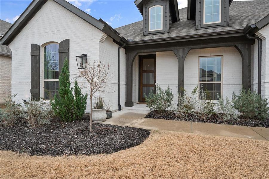 Exterior details and patio area of a home in BridgeWater, Midlothian (Image 3).