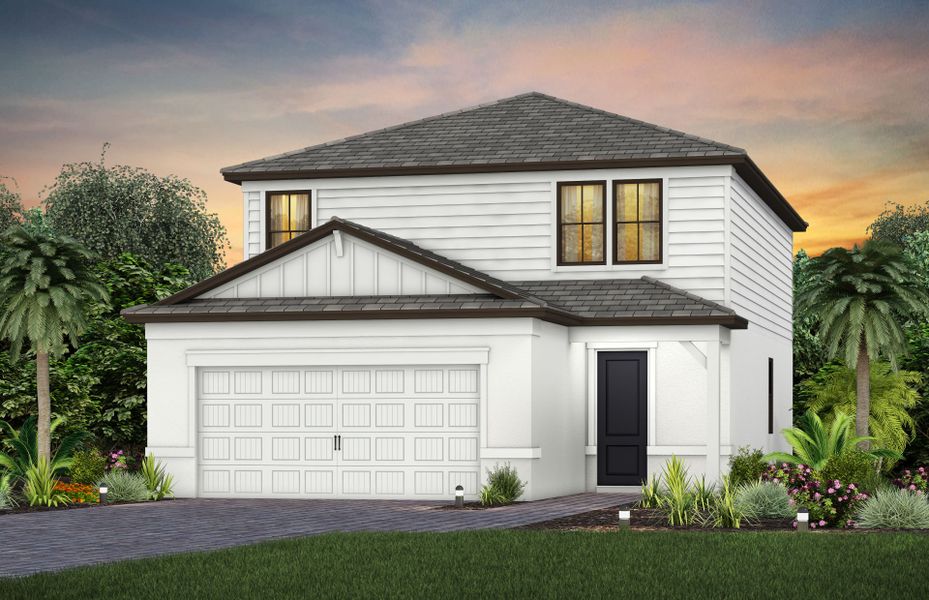 Representative exterior photo of a completed home built from the Morris by DiVosta in Talon Preserve on Palmer Ranch, Nokomis, FL (Image 12).