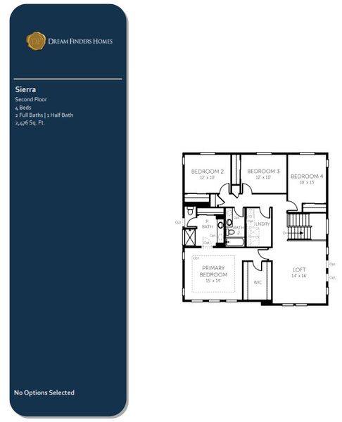 2D floor plan layout of this home in The Reserve at Looking Glass, Parker, CO (Image 2).