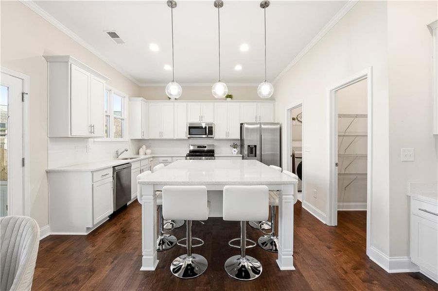 Furnished interior view inside a new home in , Sugar Hill (Image 7). Furnished interior view inside a new home in , Sugar Hill (Image 7).