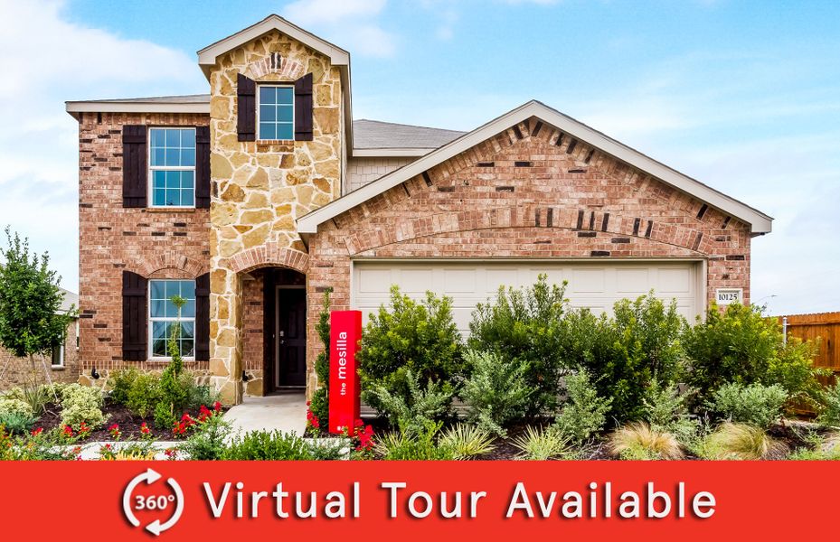 The Mesilla, a two-story home with 2-car garage, shown with Home Exterior R