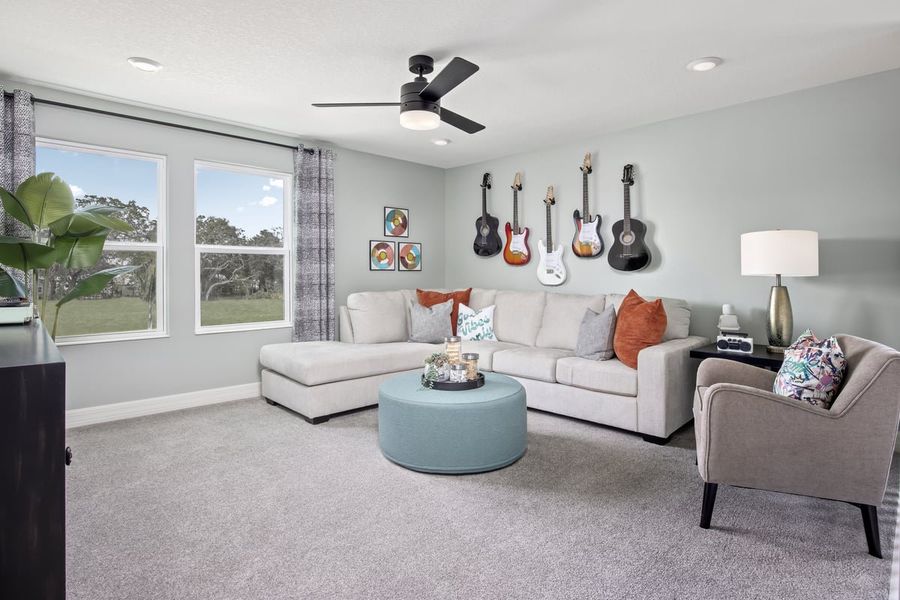Representative furnished interior of a home built from the Plan 2566 Modeled by KB Home in The Preserve at Legends Pointe II, Hudson (Image 5).