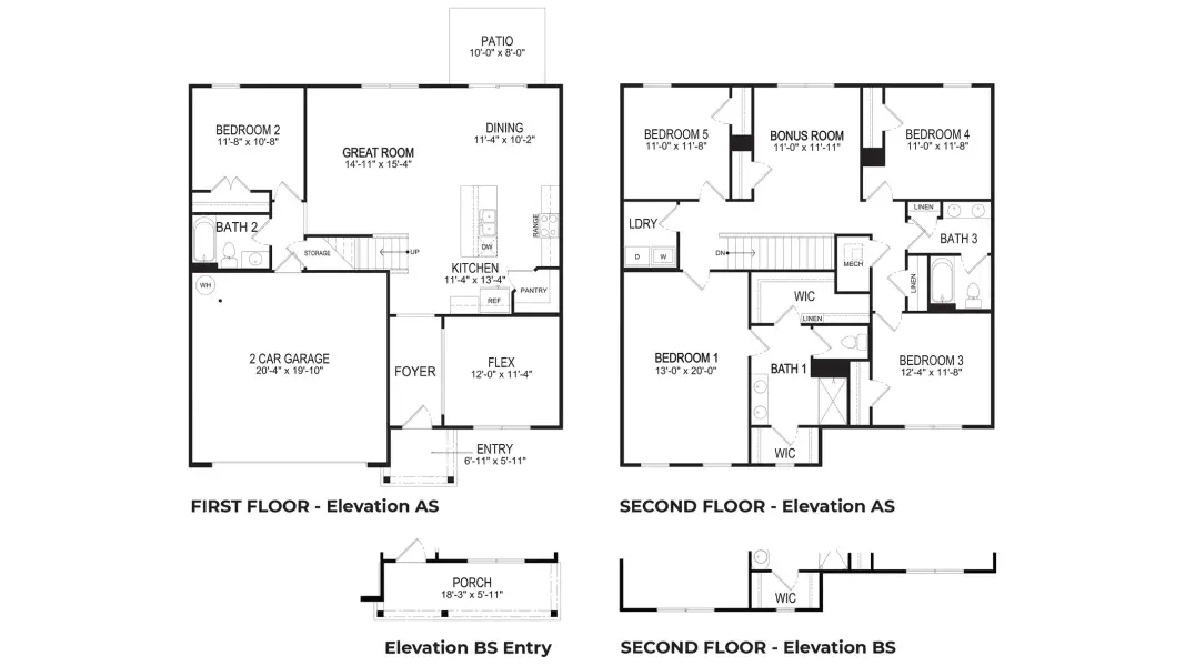 2D floor plan layout of this home in Balm Grove, Wimauma, FL (Image 3).