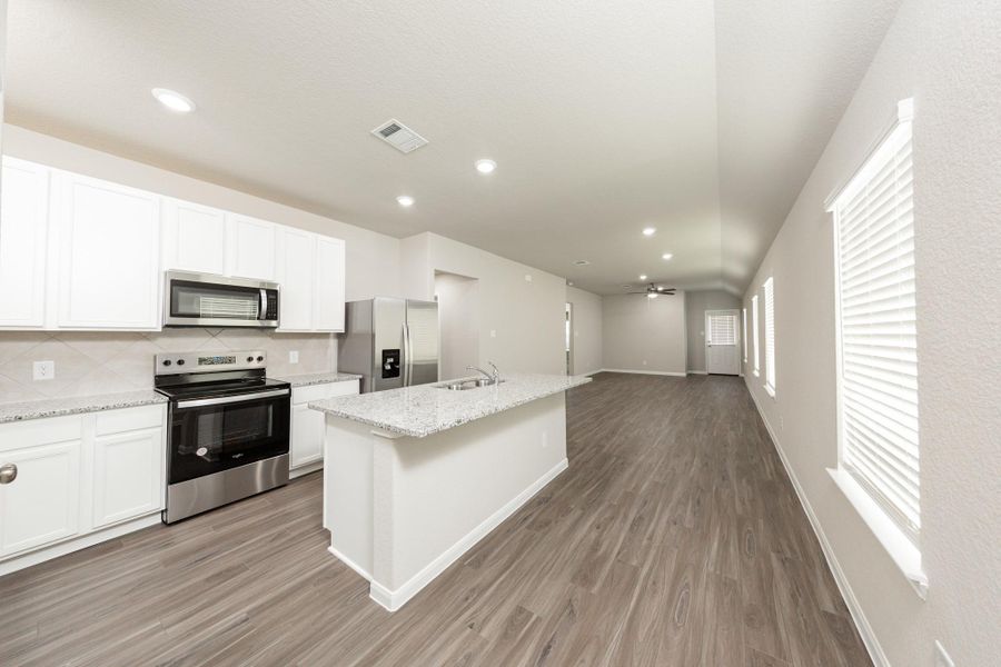 Furnished interior view inside a new home in Wayside Village, Houston (Image 4). Furnished interior view inside a new home in Wayside Village, Houston (Image 4).