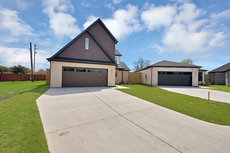 Front exterior of a new home in , The Colony, TX, highlighting curb appeal (Image 20).