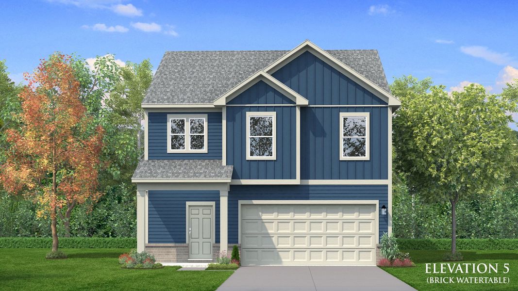 Front exterior of a new home in Spring Branch, Smyrna, TN, highlighting curb appeal (Image 2). Front exterior of a new home in Spring Branch, Smyrna, TN, highlighting curb appeal (Image 2).