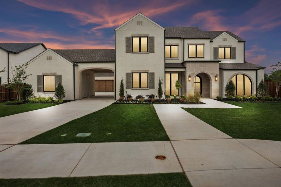 Front exterior of a new home in , Keller, TX, highlighting curb appeal (Image 1). Front exterior of a new home in , Keller, TX, highlighting curb appeal (Image 1).