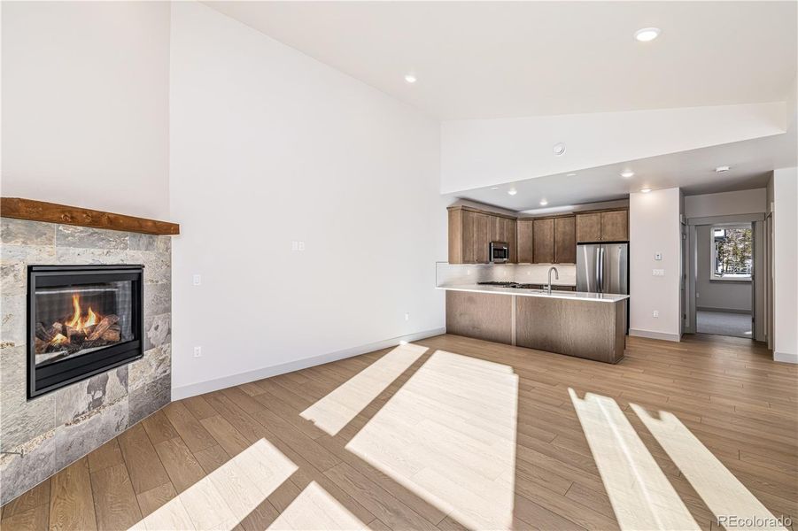 Kitchen and living area