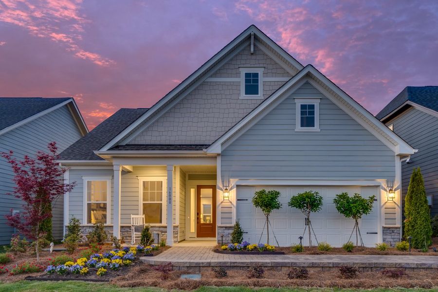 Representative exterior photo of a completed home built from the Pembrooke by Taylor Morrison in Esplanade at Northgate, Indian Trail, NC (Image 19).