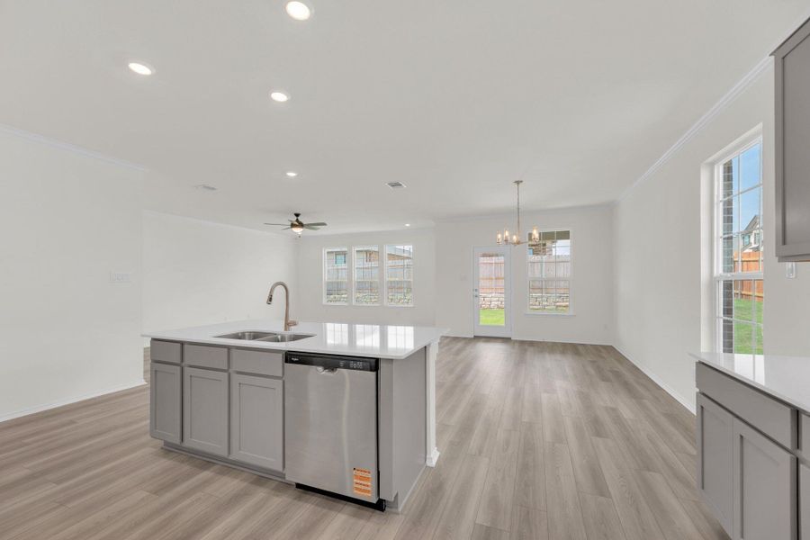 Furnished interior view inside a new home in Salerno - Classic Collection, Round Rock (Image 5). Furnished interior view inside a new home in Salerno - Classic Collection, Round Rock (Image 5).