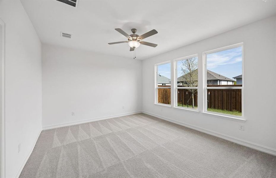 Owners suite with bay windows