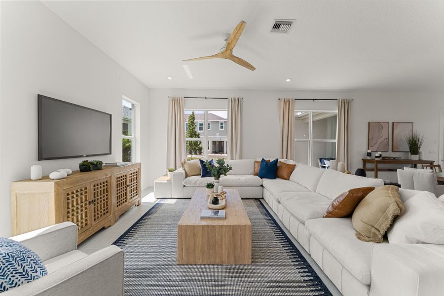 Representative furnished interior of a home built from the Dahlberg by Mattamy Homes in Newfield - Rosette Park, Palm City (Image 7).