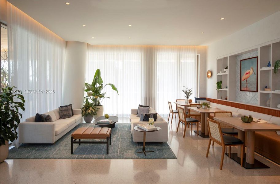 Furnished interior view inside a new home in , Miami (Image 15). Furnished interior view inside a new home in , Miami (Image 15).