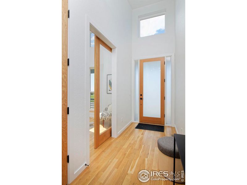 8-foot frosted glass front door