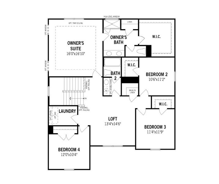 2D floor plan layout for the Shenandoah by Mattamy Homes in Fox Field Farms, Broadway, NC (Image 6).