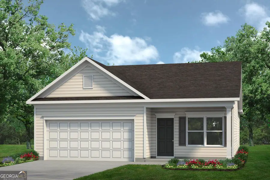 Front exterior of a new home in Cobblestone Crossing Commons, Byron, GA, highlighting curb appeal (Image 1). Front exterior of a new home in Cobblestone Crossing Commons, Byron, GA, highlighting curb appeal (Image 1).