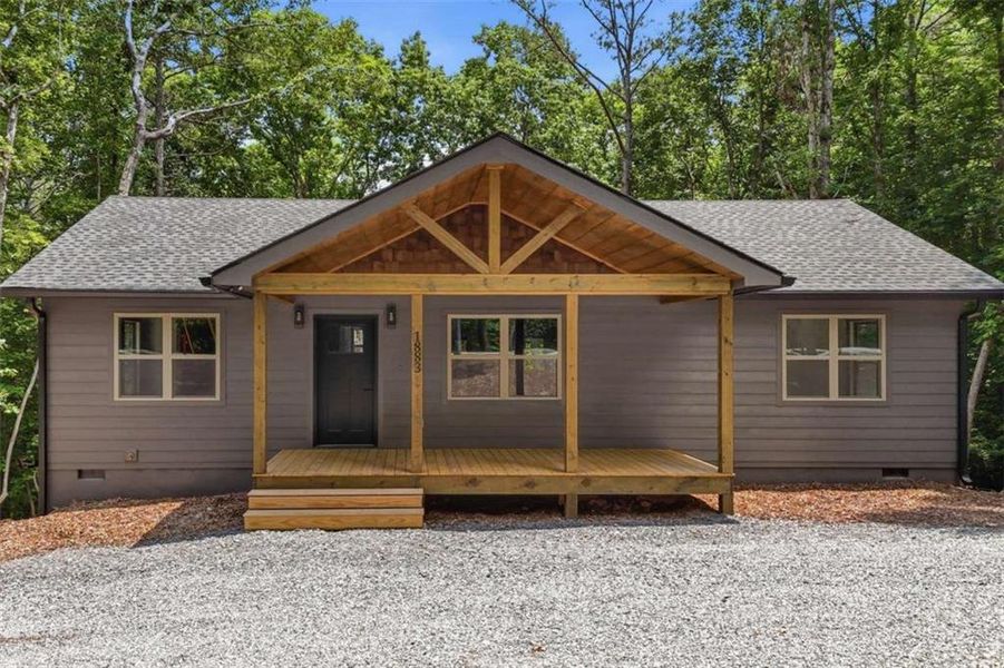 Exterior details and patio area of a home in , Ellijay (Image 31).