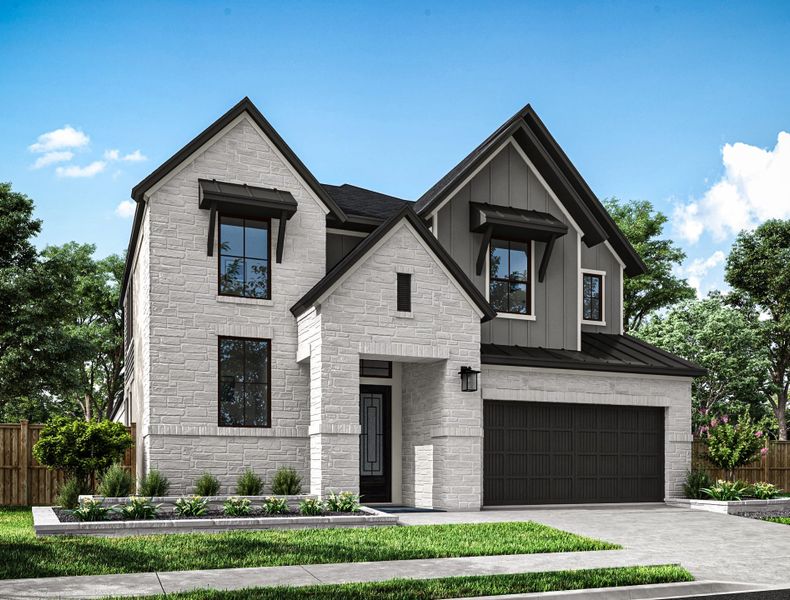 Representative exterior photo of a completed home built from the Goldeneye by Tri Pointe Homes in Clopton Farms, Montgomery, TX (Image 18).