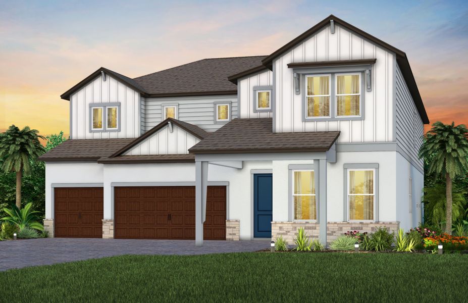 Representative exterior photo of a completed home built from the Roseland by Pulte Homes in Vida's Way, Wesley Chapel, FL (Image 20). Representative exterior photo of a completed home built from the Roseland by Pulte Homes in Vida's Way, Wesley Chapel, FL (Image 20).