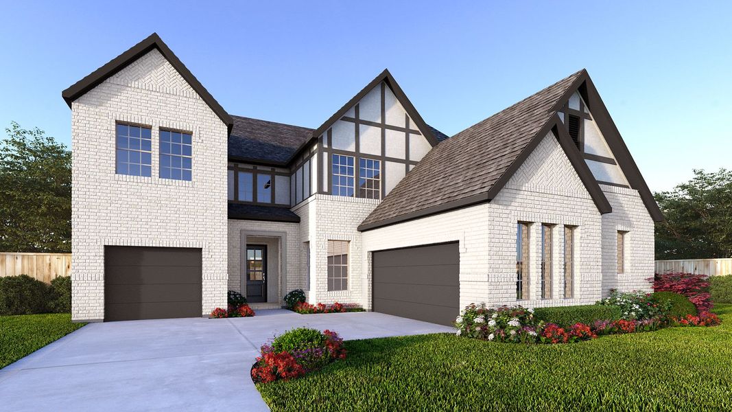 Representative exterior photo of a completed home built from the 567A by Britton Homes in Fields 60', Frisco, TX (Image 8). Representative exterior photo of a completed home built from the 567A by Britton Homes in Fields 60', Frisco, TX (Image 8).