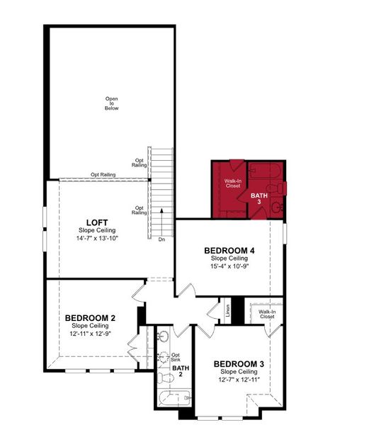 2D floor plan layout of this home in Hunter's Ranch, San Antonio, TX (Image 2).