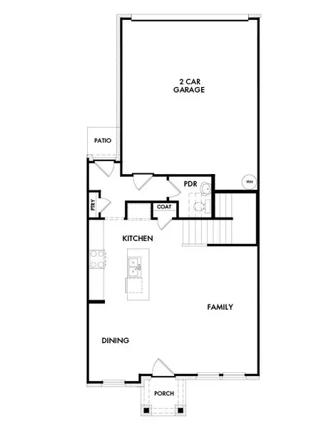 2D floor plan layout for the Arrowhead by Impression Homes in Sanger Circle – Townhomes, Sanger, TX (Image 2). 2D floor plan layout for the Arrowhead by Impression Homes in Sanger Circle – Townhomes, Sanger, TX (Image 2).