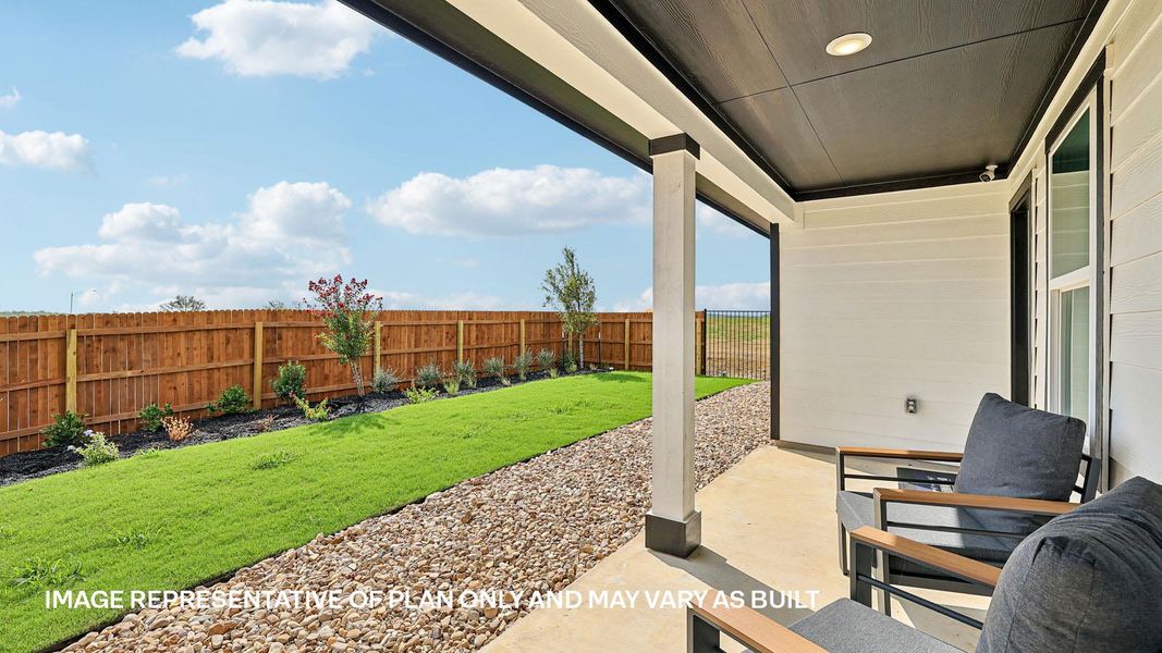 Representative exterior details of a home built from the The Kingston by D.R. Horton in Revelry, Del Valle (Image 3).