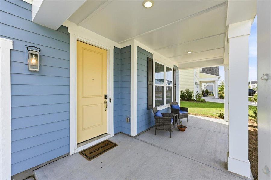Exterior details and patio area of a home in Homecoming, Ravenel (Image 32). Exterior details and patio area of a home in Homecoming, Ravenel (Image 32).