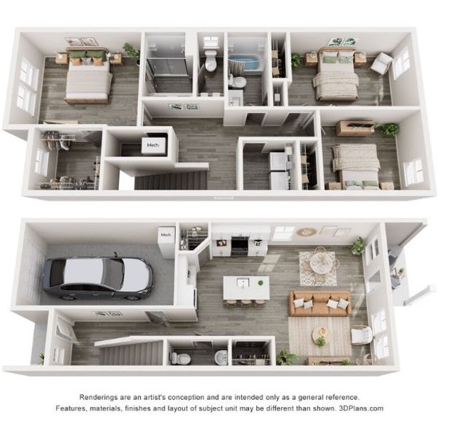 2D floor plan layout of this home in Caroleton Townhomes, Grovetown, GA (Image 3). 2D floor plan layout of this home in Caroleton Townhomes, Grovetown, GA (Image 3).