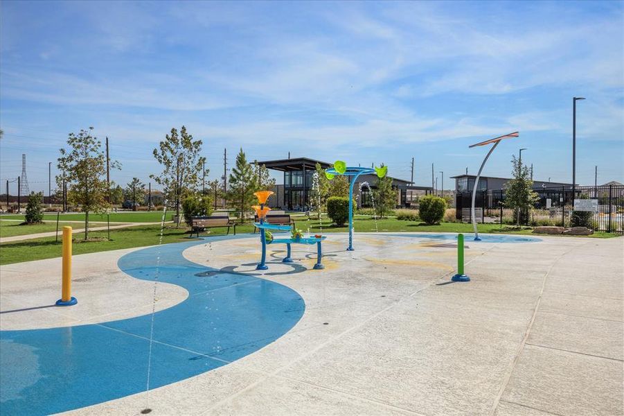 Cool off at the splash pad.