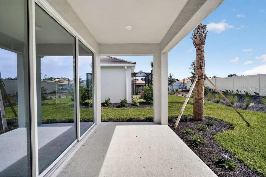 Exterior details and patio area of a home in Esplanade at Wiregrass Ranch, Wesley Chapel (Image 26).