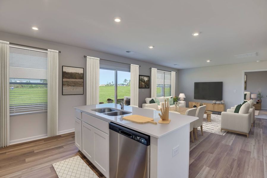 Kitchen Island, Dining Area and Family Room Kitchen Island, Dining Area and Family Room