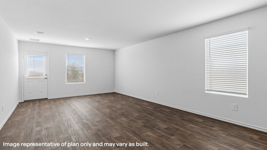 Representative unfurnished interior of a home built from the The Garner by D.R. Horton in Sereno Springs, Adkins (Image 16). Representative unfurnished interior of a home built from the The Garner by D.R. Horton in Sereno Springs, Adkins (Image 16).