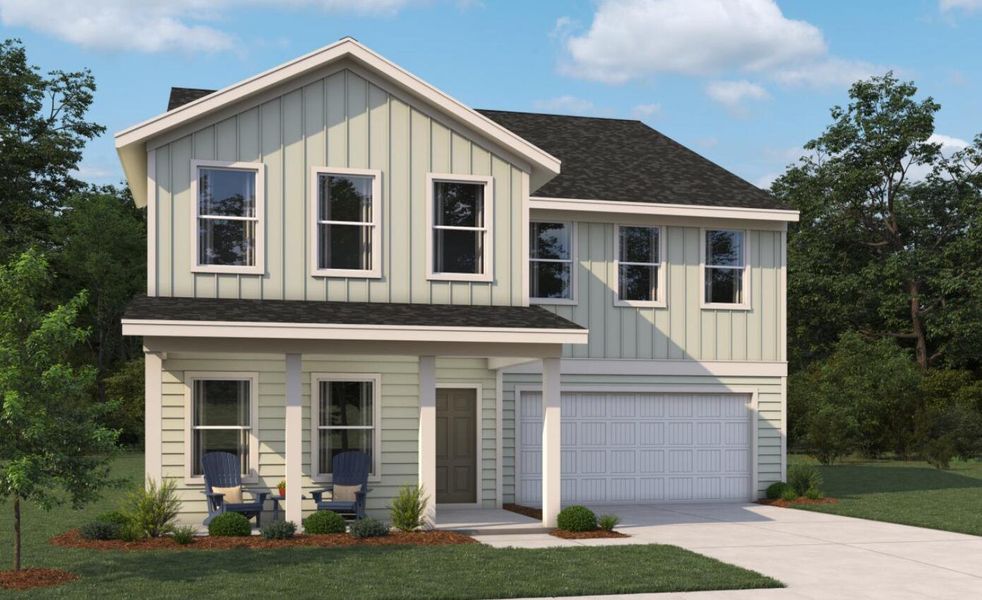 Front exterior of a new home in , Ravenel, SC, highlighting curb appeal (Image 1). Front exterior of a new home in , Ravenel, SC, highlighting curb appeal (Image 1).