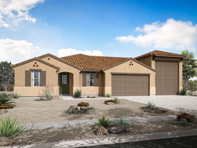 Representative exterior photo of a completed home built from the Orchid by Mattamy Homes in White Tank Vistas, Waddell, AZ (Image 4).