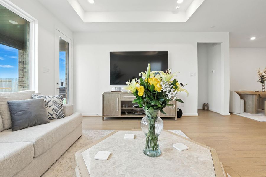 Furnished interior view inside a new home in Bridge Creek 45s and 50s, Cypress (Image 12). Furnished interior view inside a new home in Bridge Creek 45s and 50s, Cypress (Image 12).