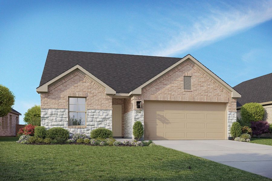 2D floor plan layout for the Bali by DRB Homes in Sunflower Ridge, New Braunfels, TX (Image 5).