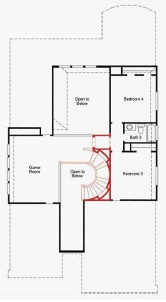 2D floor plan layout of this home in Legacy, League City, TX (Image 3).