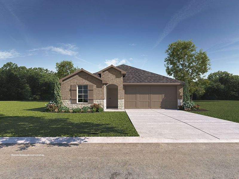 Representative exterior photo of a completed home built from the The Easton by D.R. Horton in Terra Vista, Lubbock, TX (Image 17).